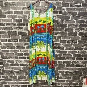 NWT Hula Bay of Honolulu sundress floral beach midi tie back